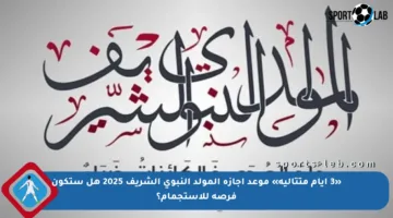 «3 أيام متتالية» موعد إجازة المولد النبوي الشريف 2025 هل ستكون فرصة للاستجمام؟